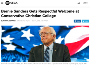 Bernie Sanders Gets Respectful Welcome at Conservative Christian College